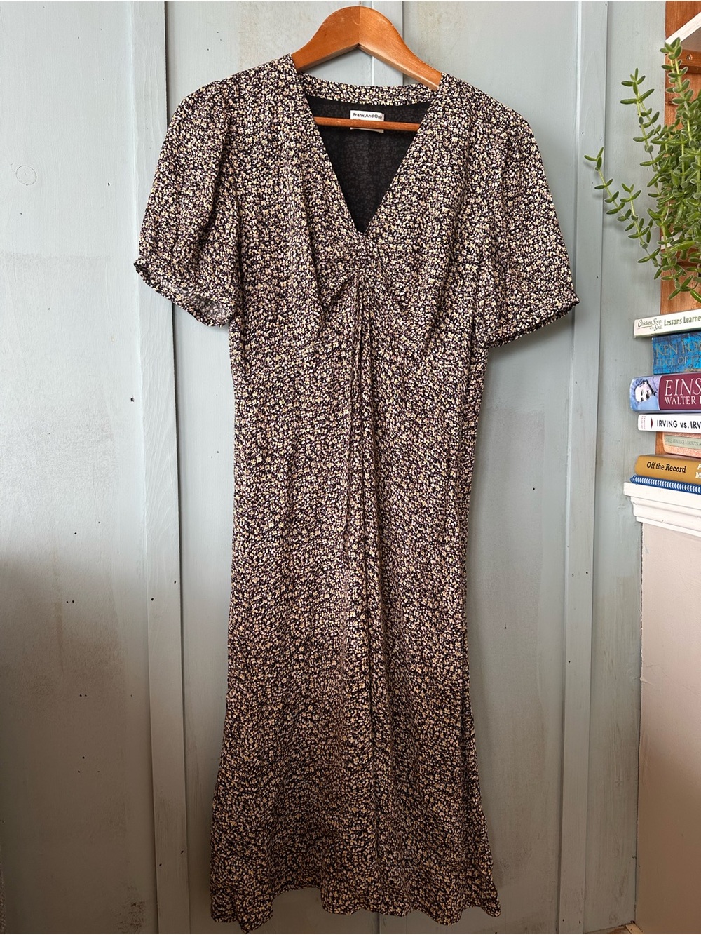 Frank & Oak Brown Floral Midi Dress - Picture 3 of 9